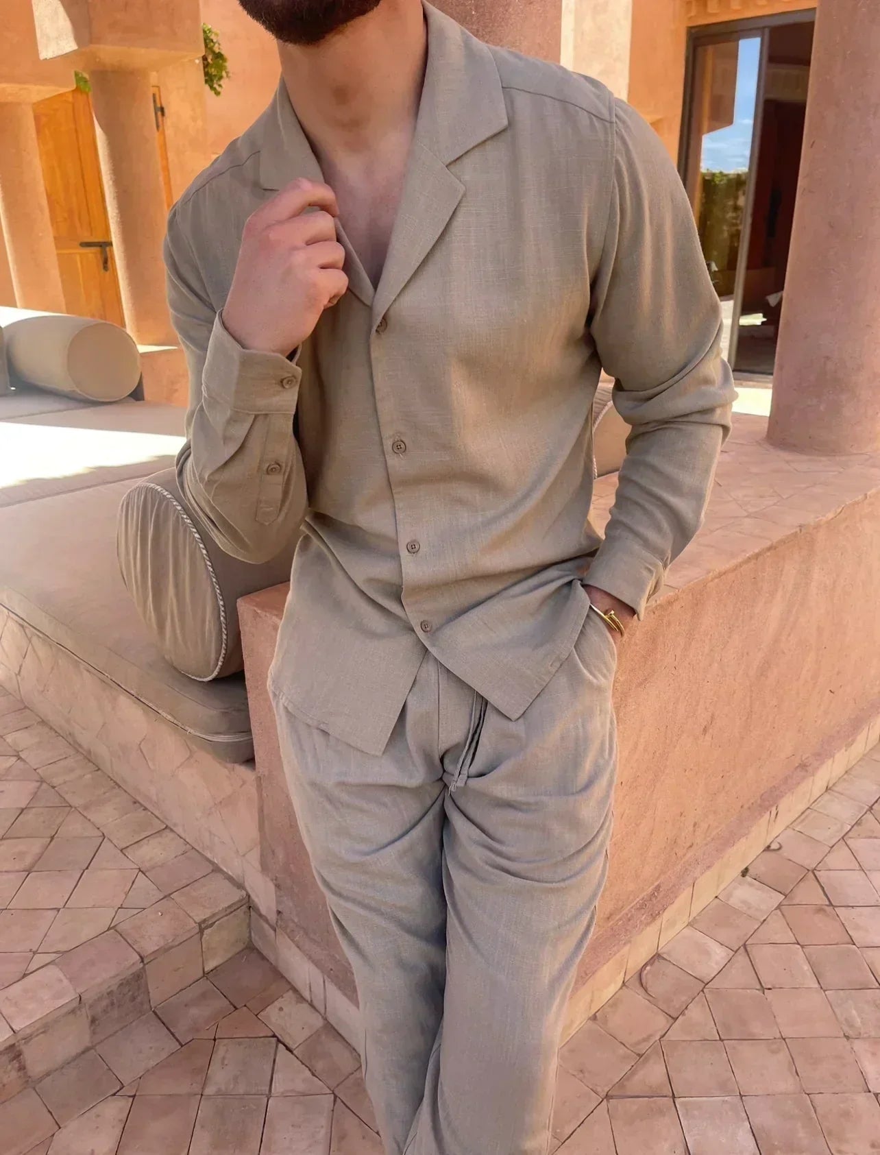 Jean Pierre - Ensemble en lin haut de gamme