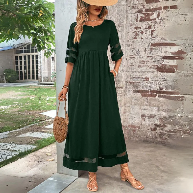 Cerelia - Robe Midi Flatteuse à Effet Ventre Lissé